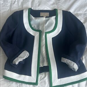 Banana Republic Women’s  Navy Blazer with White and Green Trim